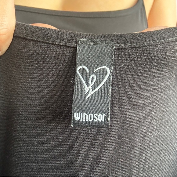 Black Windsor Slit Asymmetrical Strap Mini Dress - Picture 5 of 5